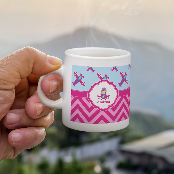Airplane Theme - for Girls Espresso Cup - 3oz LIFESTYLE (new hand)