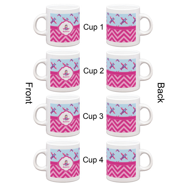 Airplane Theme - for Girls Espresso Cup Set of 4 - Apvl