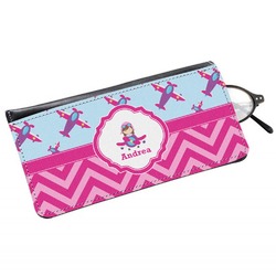 Airplane Theme - for Girls Genuine Leather Eyeglass Case (Personalized)