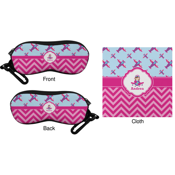 Airplane Theme - for Girls Eyeglass Case & Cloth (Approval)