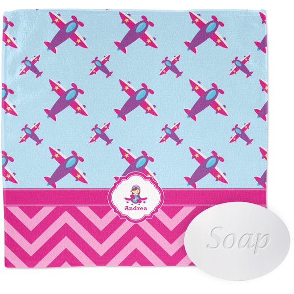 Custom Airplane Theme - for Girls Washcloth (Personalized)