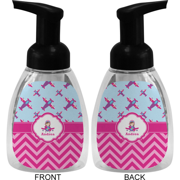 Airplane Theme - for Girls Foam Soap Bottle (Front & Back)