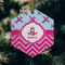 Airplane Theme - for Girls Frosted Glass Ornament - Hexagon (Lifestyle)