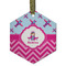 Airplane Theme - for Girls Frosted Glass Ornament - Hexagon