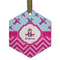Airplane Theme - for Girls Flat Glass Ornament - Hexagon w/ Name or Text