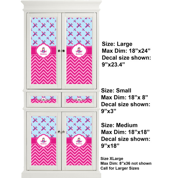 Airplane Theme - for Girls Full Cabinet (Show Sizes)