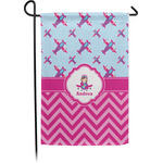 Airplane Theme - for Girls Small Garden Flag - Single Sided w/ Name or Text