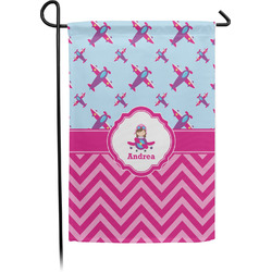 Airplane Theme - for Girls Garden Flag (Personalized)