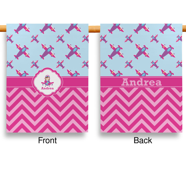 Airplane Theme - for Girls Garden Flags - Large - Double Sided - APPROVAL