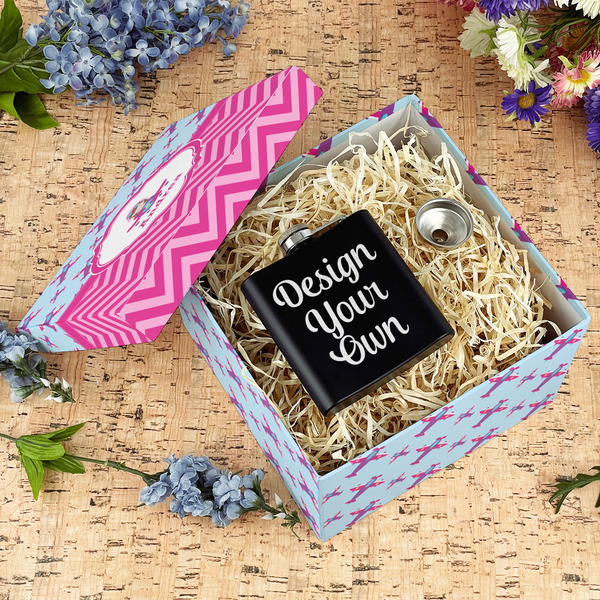 Airplane Theme - for Girls Gift Boxes with Lid - Canvas Wrapped - Large - In Context