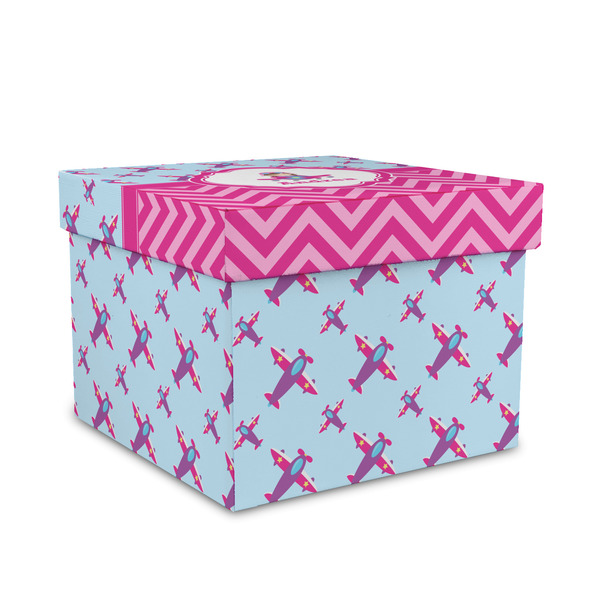 Custom Airplane Theme - for Girls Gift Box with Lid - Canvas Wrapped - Medium (Personalized)