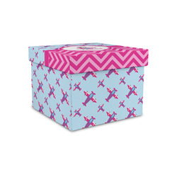 Airplane Theme - for Girls Gift Box with Lid - Canvas Wrapped - Small (Personalized)