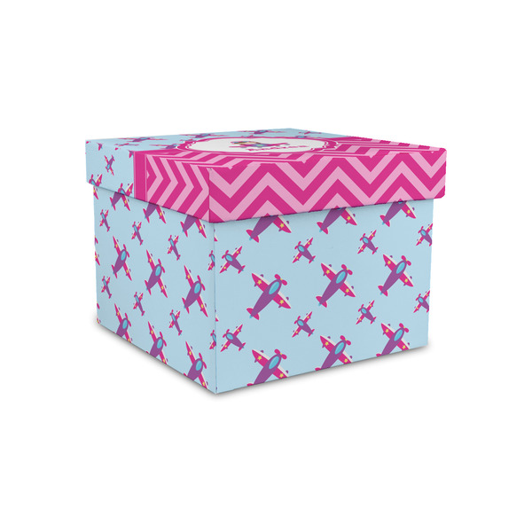 Custom Airplane Theme - for Girls Gift Box with Lid - Canvas Wrapped - Small (Personalized)