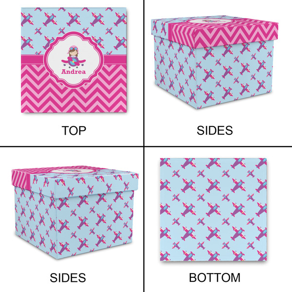 Airplane Theme - for Girls Gift Boxes with Lid - Canvas Wrapped - X-Large - Approval