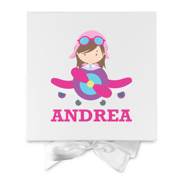 Airplane Theme - for Girls Gift Boxes with Magnetic Lid - White - Approval