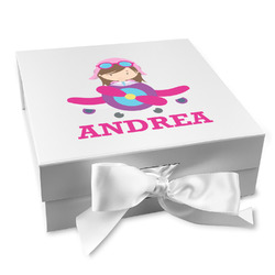 Airplane Theme - for Girls Gift Box with Magnetic Lid - White