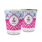 Airplane Theme - for Girls Glass Shot Glass - 1.5 oz (Personalized)