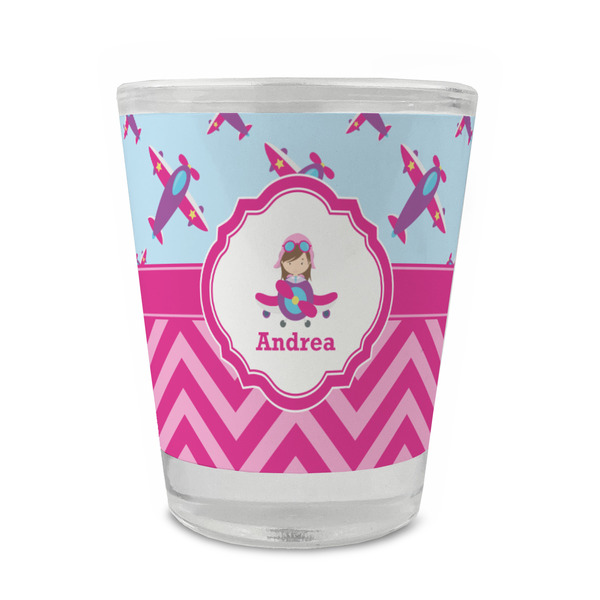 Airplane Theme - for Girls Glass Shot Glass - Standard - FRONT