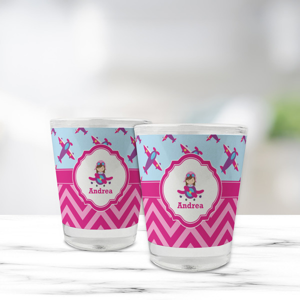 Airplane Theme - for Girls Glass Shot Glass - Standard - LIFESTYLE