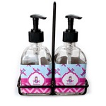Airplane Theme - for Girls Glass Soap & Lotion Bottle Set (Personalized)