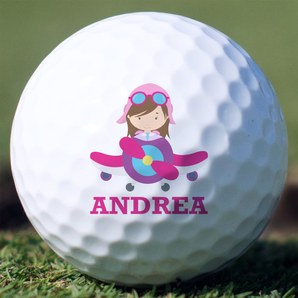 Custom Airplane Theme - for Girls Golf Balls - Titleist Pro V1 - Set of 3