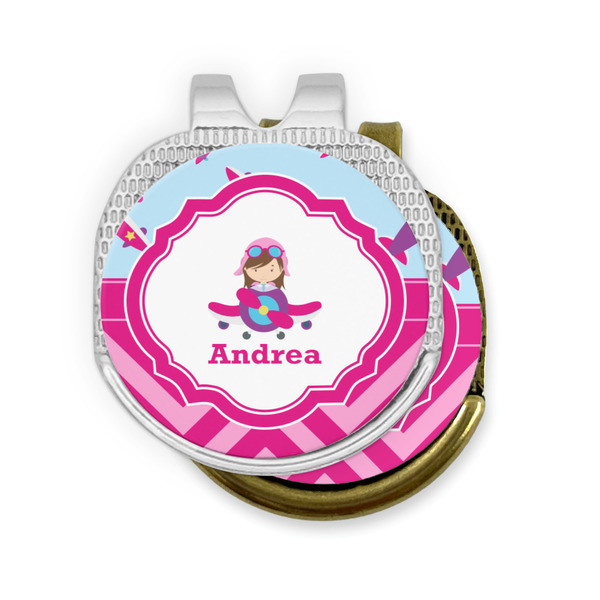 Airplane Theme - for Girls Golf Ball Marker Hat Clip - PARENT/MAIN
