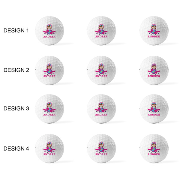 Airplane Theme - for Girls Golf Balls - Titleist - Set of 12 - APPROVAL