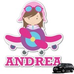 Airplane Theme - for Girls Graphic Car Decal (Personalized)