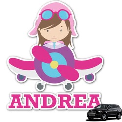 Airplane Theme - for Girls Graphic Car Decal (Personalized)