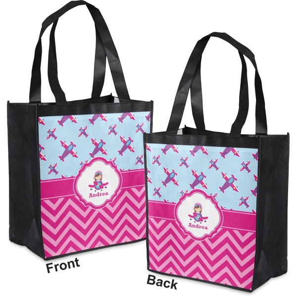 Airplane Theme - for Girls Grocery Bag - Apvl