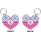 Airplane Theme - for Girls Heart Keychain (Front + Back)