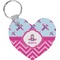 Airplane Theme - for Girls Heart Keychain (Personalized)