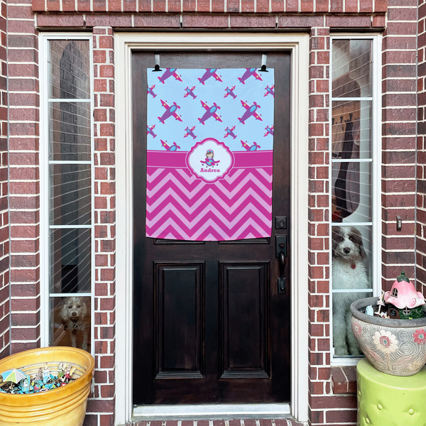 Airplane Theme - for Girls House Flags - Double Sided - (Over the door) LIFESTYLE