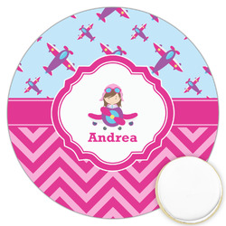 Airplane Theme - for Girls Printed Cookie Topper - 3.25" (Personalized)