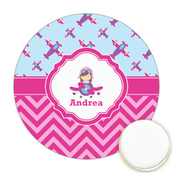 Airplane Theme - for Girls Printed Cookie Topper - 2.5" (Personalized)