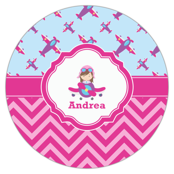 Airplane Theme - for Girls Icing Circle - Medium - Single