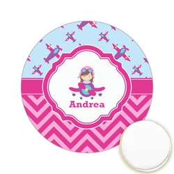 Airplane Theme - for Girls Printed Cookie Topper - 2.15" (Personalized)