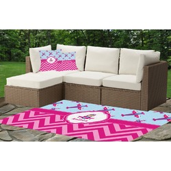 Airplane Theme - for Girls Indoor / Outdoor Rug - Custom Size w/ Name or Text