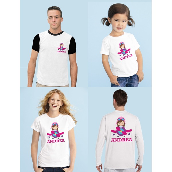 Airplane Theme - for Girls Iron-On Sizing on Shirts