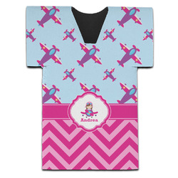 Airplane Theme - for Girls Jersey Bottle Cooler (Personalized)