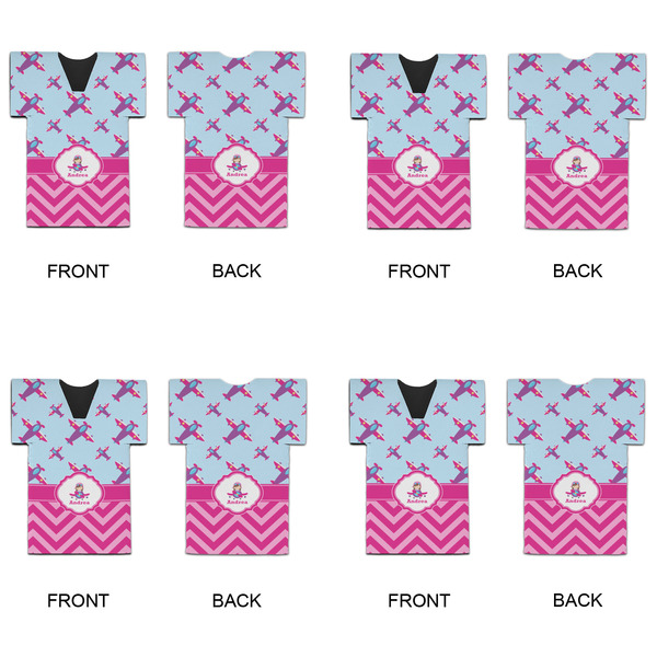 Airplane Theme - for Girls Jersey Bottle Cooler - Set of 4 - APPROVAL