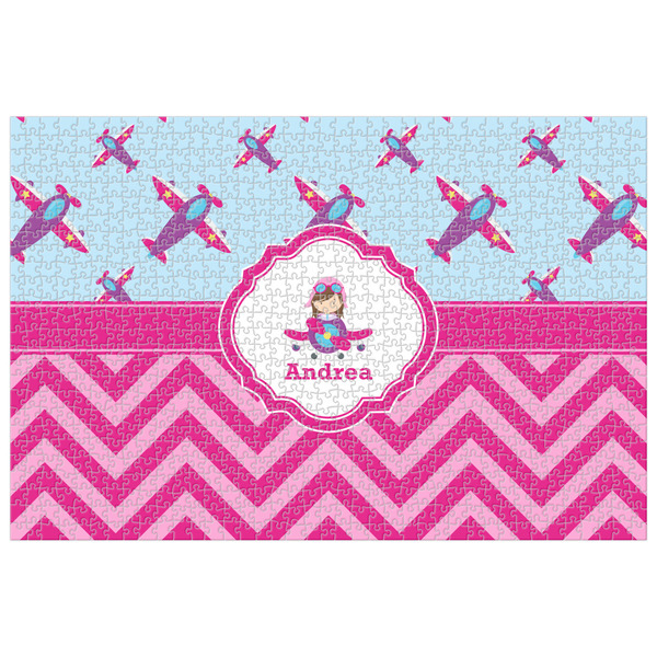 Custom Airplane Theme - for Girls Jigsaw Puzzle - 1000-piece (Personalized)