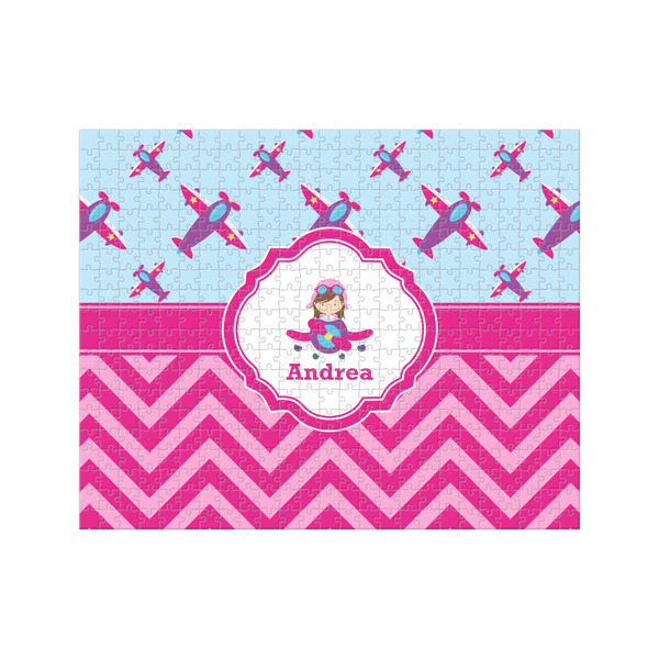 Custom Airplane Theme - for Girls 500 pc Jigsaw Puzzle (Personalized)