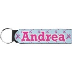 Airplane Theme - for Girls Neoprene Keychain Fob (Personalized)