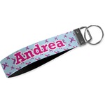 Airplane Theme - for Girls Webbing Keychain Fob - Large (Personalized)