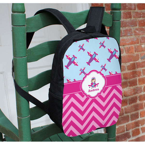Airplane Theme - for Girls Kids Backpack - In Context