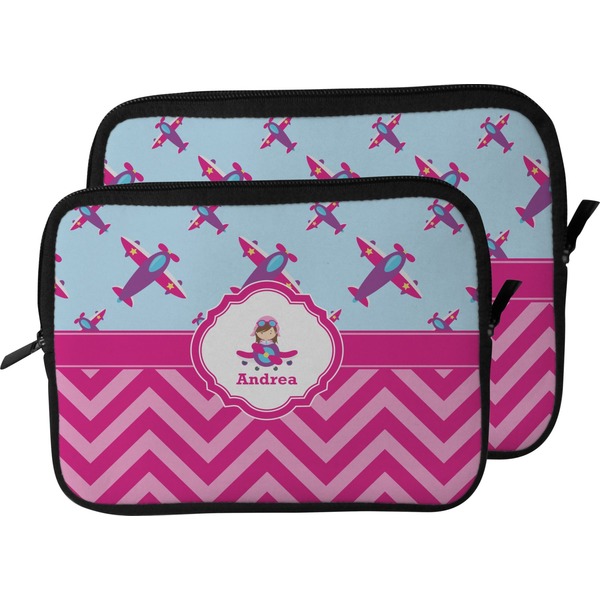 Airplane Theme - for Girls Laptop Sleeve (Size Comparison)