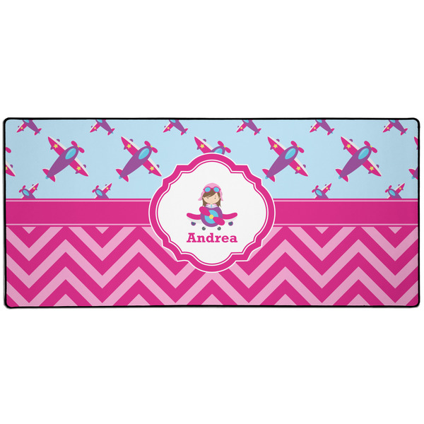 Custom Airplane Theme - for Girls 3XL Gaming Mouse Pad - 35" x 16" (Personalized)
