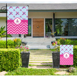 Airplane Theme - for Girls Large Garden Flag - Double Sided (Personalized)