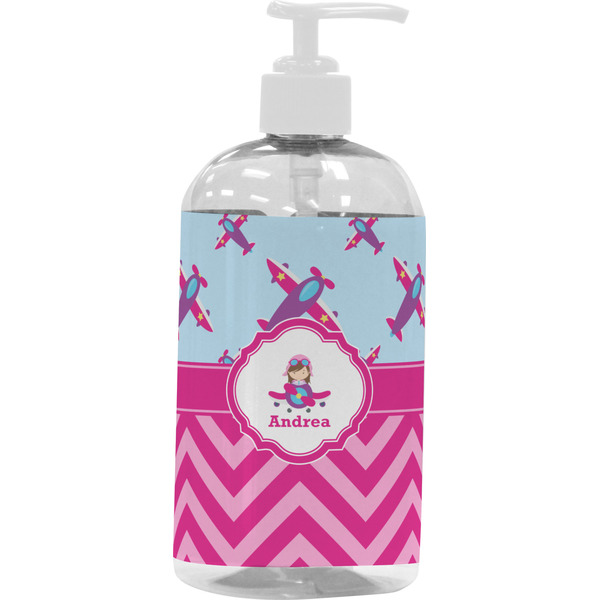 Airplane Theme - for Girls Large Liquid Dispenser (16 oz) - White